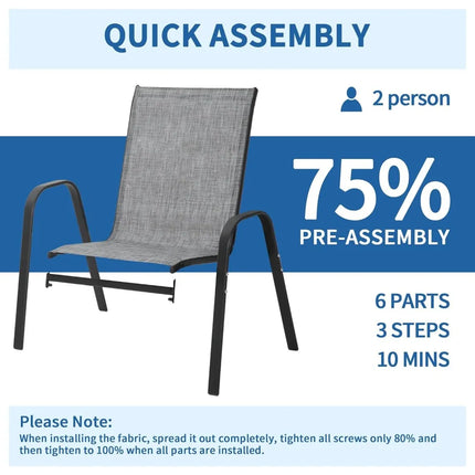 FurnitureZ l  Patio Chairs Set of 4 for Outdoor