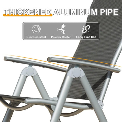 FurnitureZ l  Patio Folding Chairs Set of 2 for Outdoor