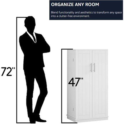 FurnitureZ l  Modern Standing Kitchen Pantry Cabinet