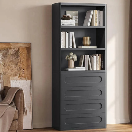 FurnitureZ l 72.1" Tall Bookshelf for Living Room, Bedroom, Home Office