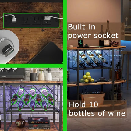 FurnitureZ l  Wine Cabinet Bar Cart Table for Dining Room