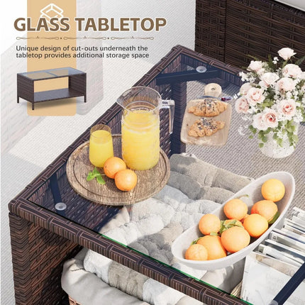 FurnitureZ l  4 Pieces Patio Furniture Sofa Sets  for Outdoor