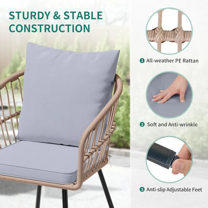 FurnitureZ l  3 Pieces Outdoor Bistro Set