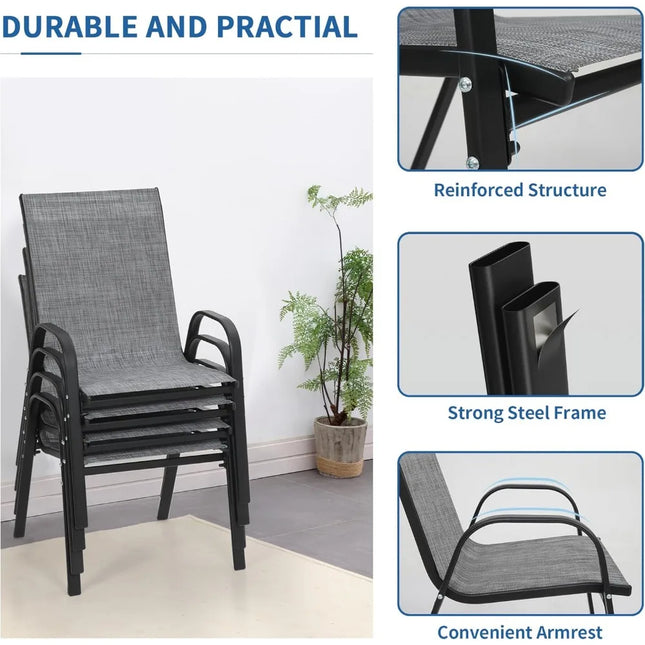 FurnitureZ l  Patio Chairs Set of 4 for Outdoor