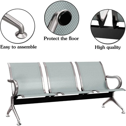 FurnitureZ l  3-Seat Reception Chairs for Home Office