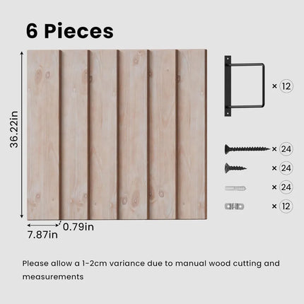 FurnitureZ l  36" 6-Tier Solid Wood Floating Wall Shelves for Home Office, Bathroom