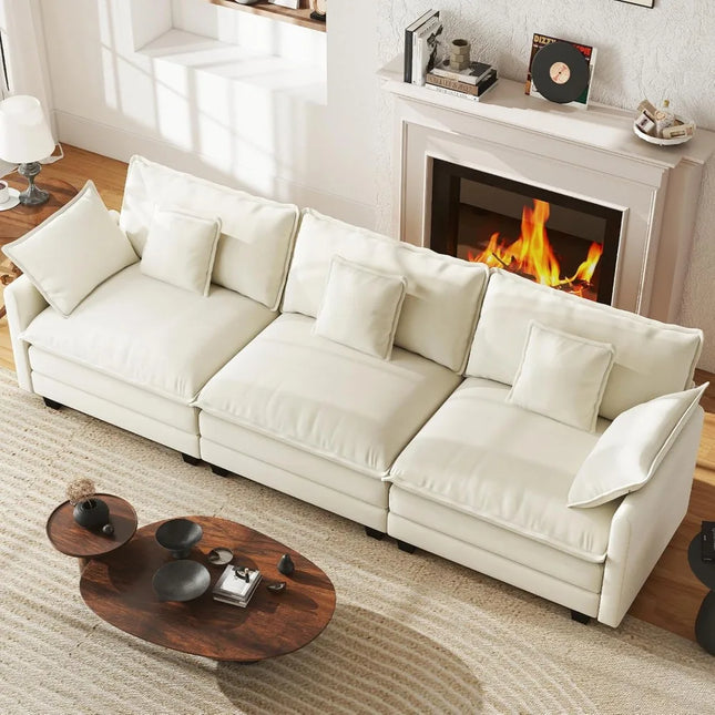 FurnitureZ l  111.4” Cloud Modular Sectional Sofa for Living Room