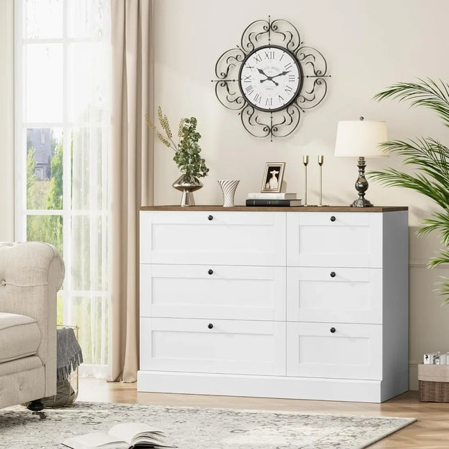 FurnitureZ l  6 Drawer Dresser for Bedroom, Dressing Room