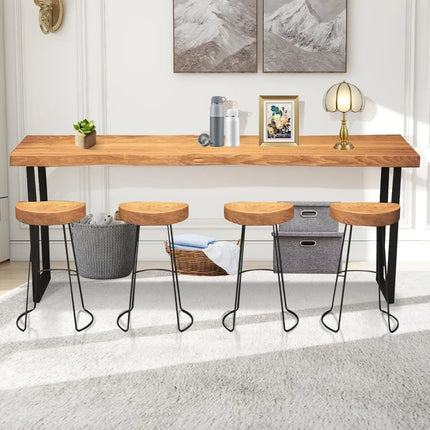 FurnitureZ l  Narrow Console Table, Solid Wood Bar Height Table