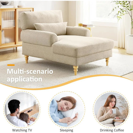 FurnitureZ l  Modern Chaise Lounge Sofa Chair for Living Room