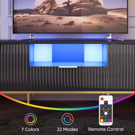 FurnitureZ l  Bestier 70" Fluted TV Stand for Living Room, Bedroom