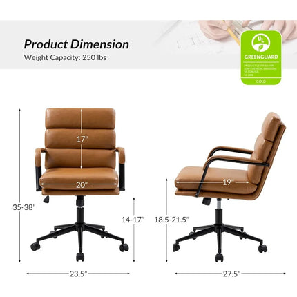 FurnitureZ l Modern Faux Leather Home Office Chair