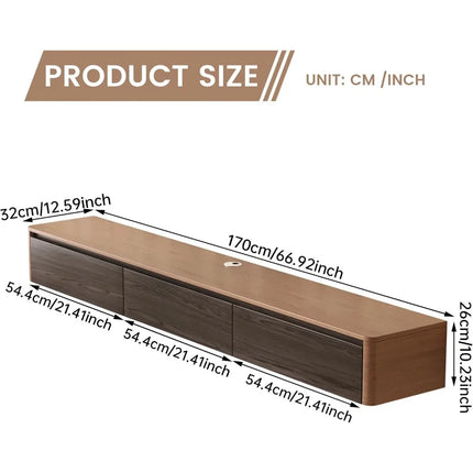 FurnitureZ l  Modern 67" Wall-Mounted TV Console for Living Room, Bedroom