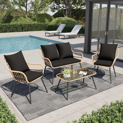 FurnitureZ l  4 Pieces Patio Furniture Set for Outdoor