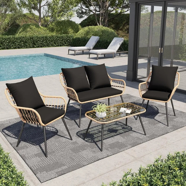 FurnitureZ l  4 Pieces Patio Furniture Set for Outdoor