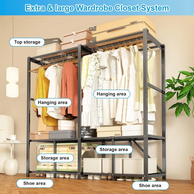 FurnitureZ l  Foldable Heavy Duty Portable Closet for Dressing Room