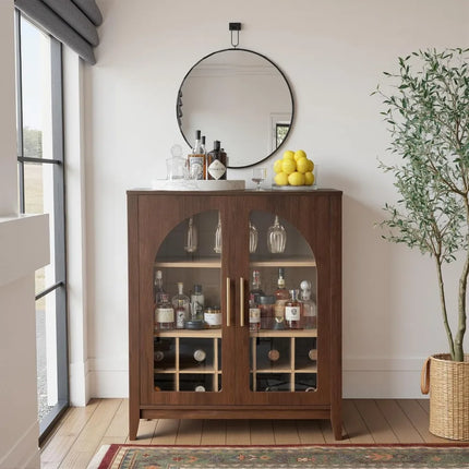 FurnitureZ l  31.5" Wine Bar Cabinet for Dining Room