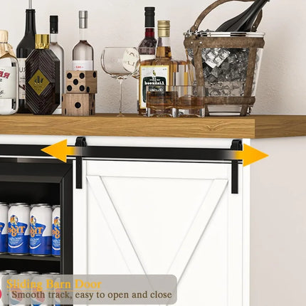 FurnitureZ l  Coffee Bar Cabinet with Fridge Space for Dining Room