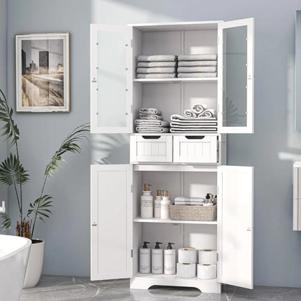 FurnitureZ l  67" Tall Storage Cabinet for Bathroom