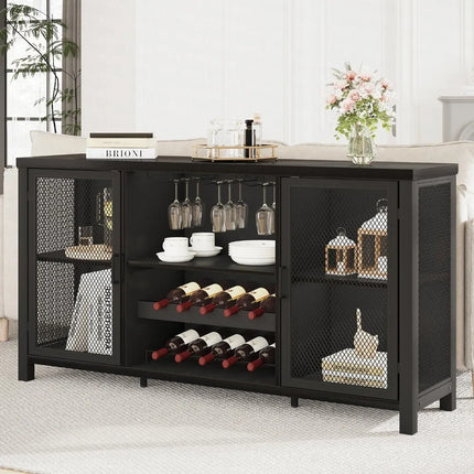 FurnitureZ l  Black Wine Bar Cabinet for Dining Room