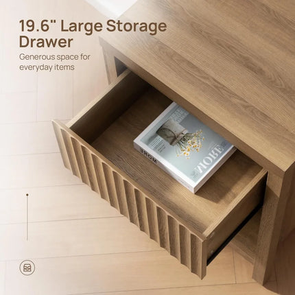 FurnitureZ l  Fluted Nightstands Table in Farmhouse Style for Living Room, Bedroom