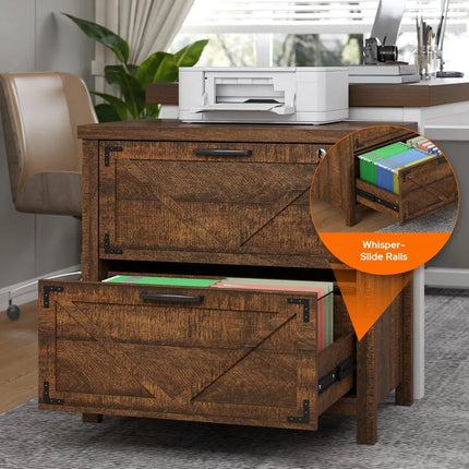 FurnitureZ l  2 Drawer Farmhouse File Cabinet for Home Office