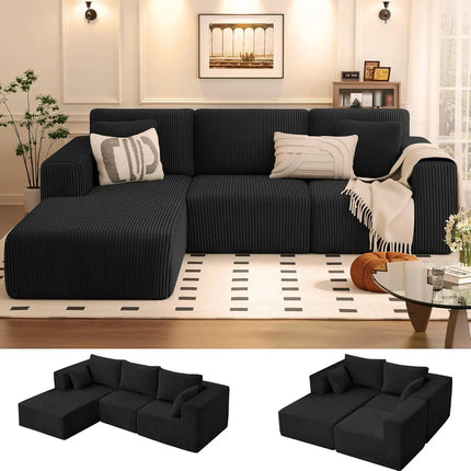 FurnitureZ l  107'' Cloud Couch Sofa with Deep Seat for Living Room