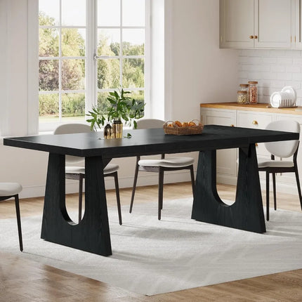 FurnitureZ l Large Black Dining Table for Dining Room