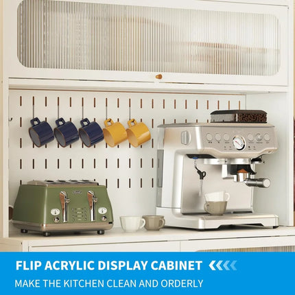 FurnitureZ l Sturdy Metal Microwave Shelf with Storage for Living Room, Kitchen, Dining Room