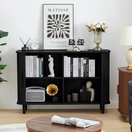 FurnitureZ l  Modern Kitchen Buffet with Fluted Design for Living Room, Dining Room