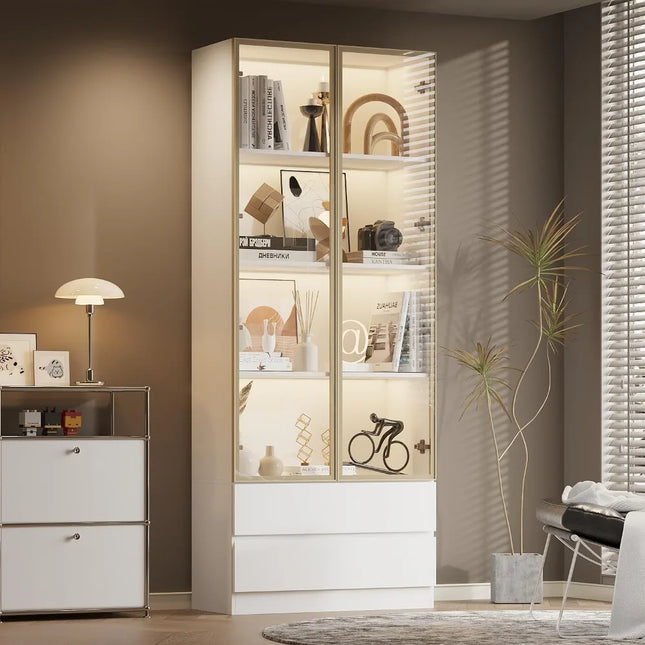 FurnitureZ l  Wooden Display Cabinet for Living Room, Dining Room