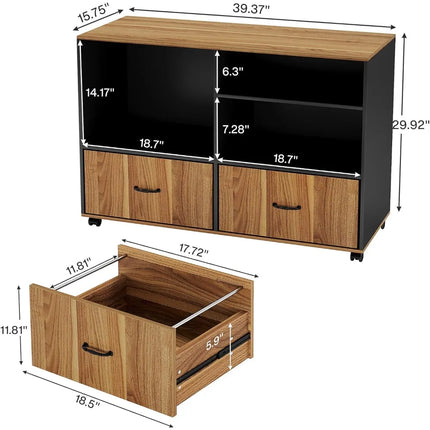 FurnitureZ l  Tribesigns 2-Drawer File Cabinet on Wheels for Home Office