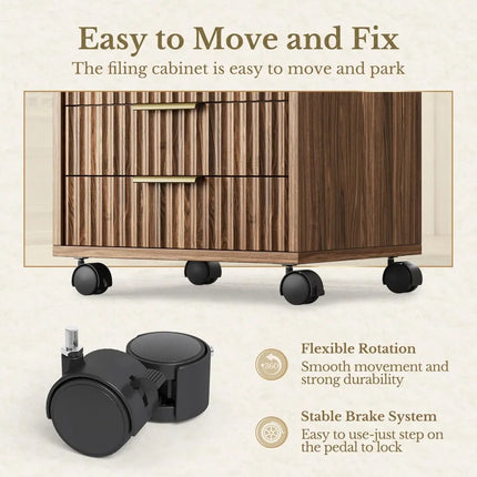 FurnitureZ l  Under Desk Storage Wood Drawers with Wheels for Home Office