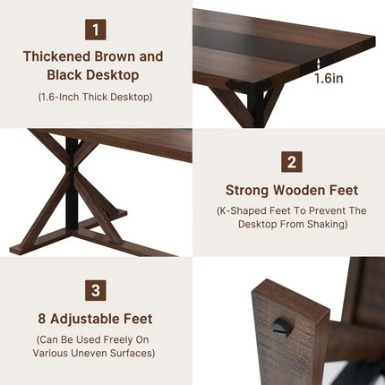 FurnitureZ l  71" Dining Table for 6 People for Dining Room