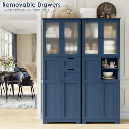 FurnitureZ l  67" Tall Storage Cabinet for Dining Room, Bathroom