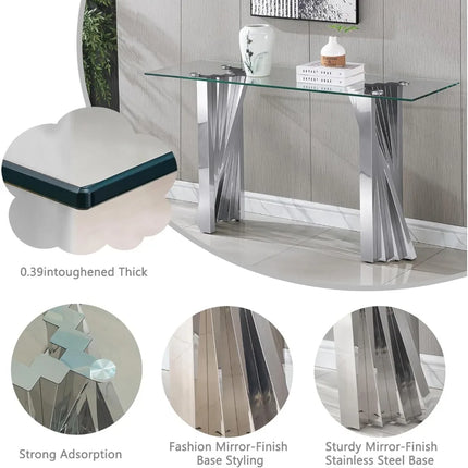 FurnitureZ l  Modern Narrow Long Console Table for Living Room