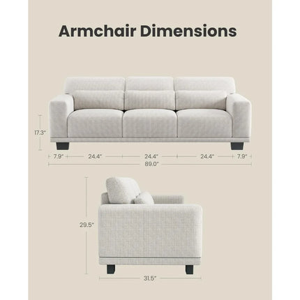 FurnitureZ l  89" 3 Seater Couch for Living Room
