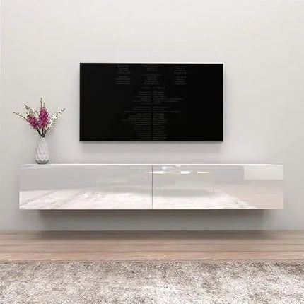 FurnitureZ l  Modern Wall-Mounted TV Stand for Living Room, Bedroom