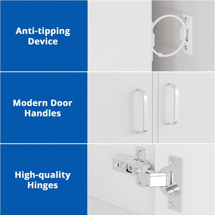 FurnitureZ l  70" Tall White Bookshelf for Living Room, Home Office