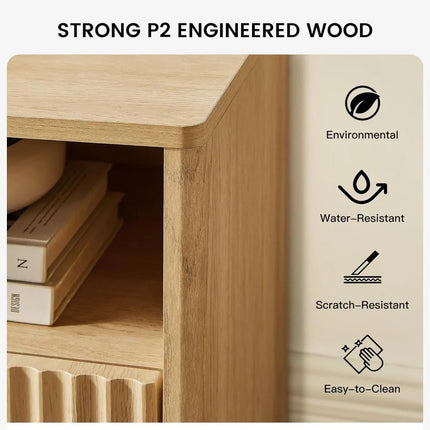 FurnitureZ l  Contemporary Wave-Pattern TV Stand for Living Room, Bedroom