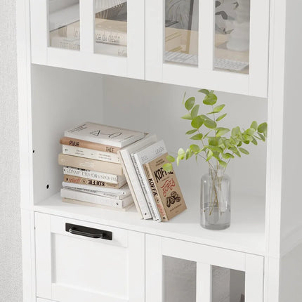 FurnitureZ l  Three-Door Glass Curio Cabinet for Living Room