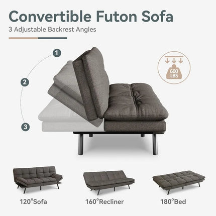 FurnitureZ l  Futon Sofa Bed Convertible Couch for Living Room