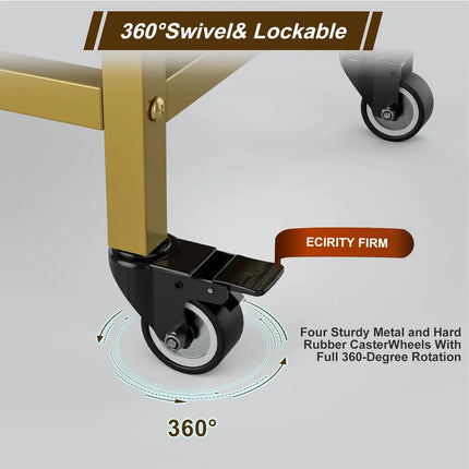 FurnitureZ l  Storage Trolley Cart with Lockable Wheels for Dressing Room, Bedroom