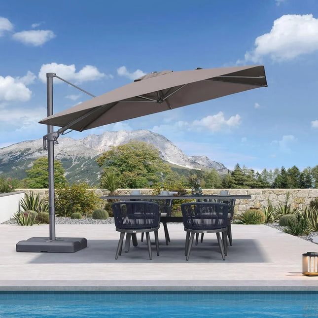 FurnitureZ l  10' X 6.5' Left-right Tilting Outdoor Patio Umbrella
