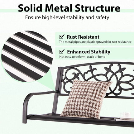 FurnitureZ l  Patio Metal Porch Swing for Outdoor