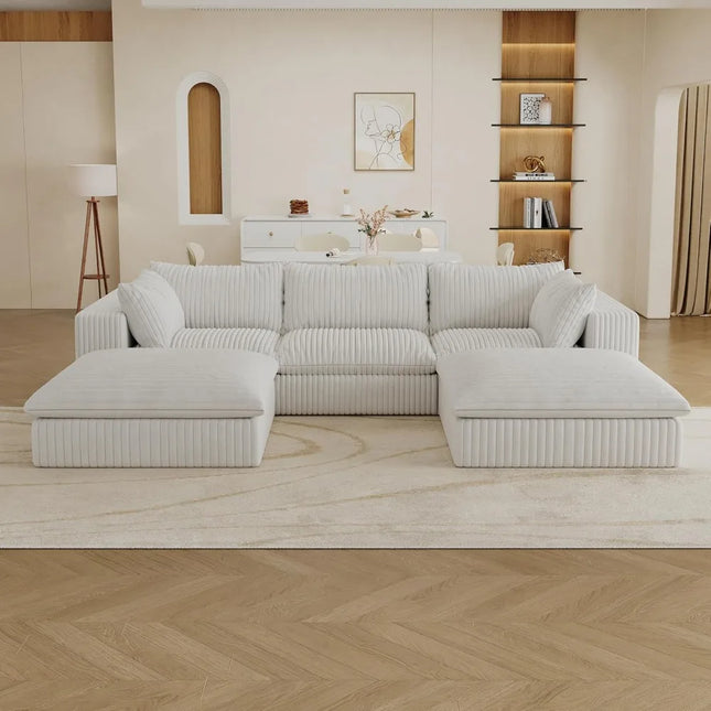FurnitureZ l  118.2" Modular Cloud Couch Sofa for Living Room