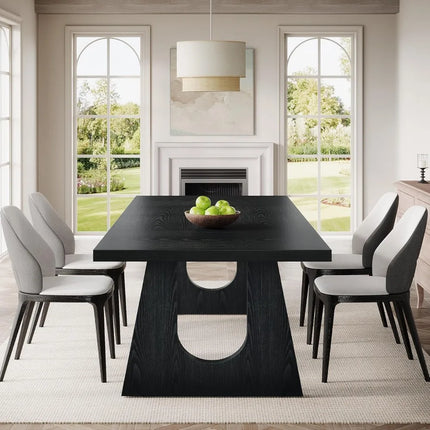 FurnitureZ l Large Black Dining Table for Dining Room