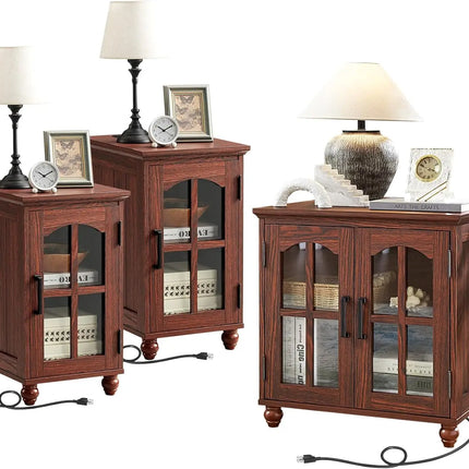 FurnitureZ l  18'' Narrow Side Table and 24" Large Sofa Side Table for Bedroom, Living Room