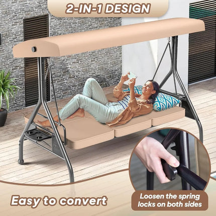 FurnitureZ l  3 Seat Outdoor Porch Patio Swing