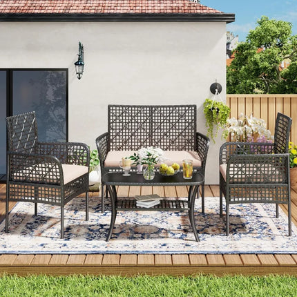 FurnitureZ l  4-Piece Patio Furniture Set for Outdoor